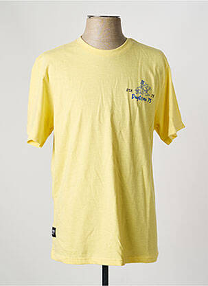 T-shirt tissage chiné manches courtes jaune DAYTONA homme