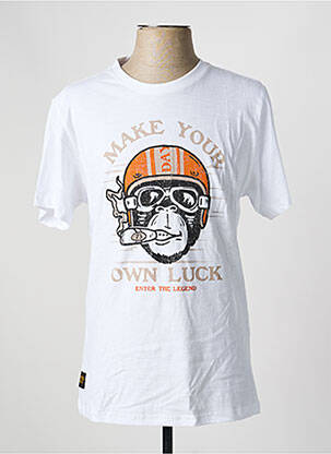 T-shirt stretch manches courtes blanc DAYTONA homme
