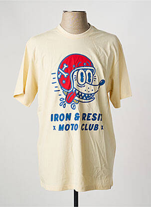 T-shirt stretch manches courtes beige IRON AND RESIN homme