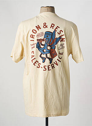 T-shirt stretch manches courtes beige IRON AND RESIN homme