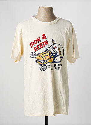 T-shirt stretch manches courtes beige IRON AND RESIN homme