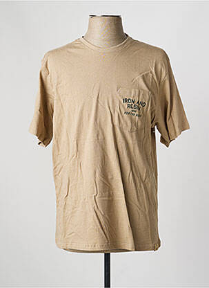 T-shirt stretch manches courtes marron IRON AND RESIN homme