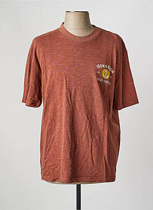 T-shirt stretch manches courtes marron IRON AND RESIN homme