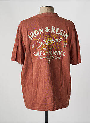 T-shirt stretch manches courtes marron IRON AND RESIN homme