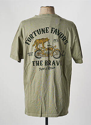 T-shirt stretch manches courtes vert IRON AND RESIN homme