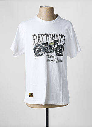 T-shirt coupe droite manches courtes blanc DAYTONA homme