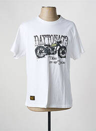 T-shirt coupe droite manches courtes blanc DAYTONA homme