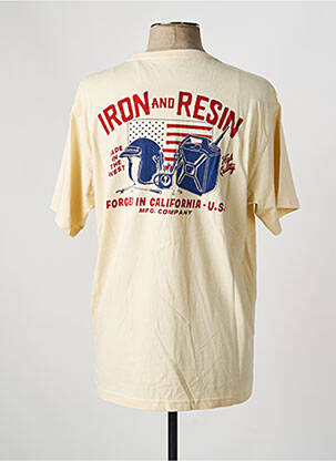 T-shirt stretch manches courtes beige IRON AND RESIN homme