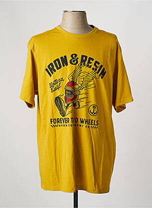 T-shirt stretch manches courtes jaune IRON AND RESIN homme