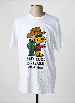 T-shirt stretch manches courtes blanc IRON AND RESIN homme