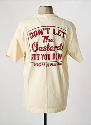 T-shirt stretch manches courtes beige IRON AND RESIN homme