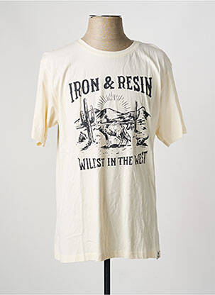 T-shirt stretch manches courtes beige IRON AND RESIN homme
