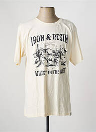 T-shirt stretch manches courtes beige IRON AND RESIN homme