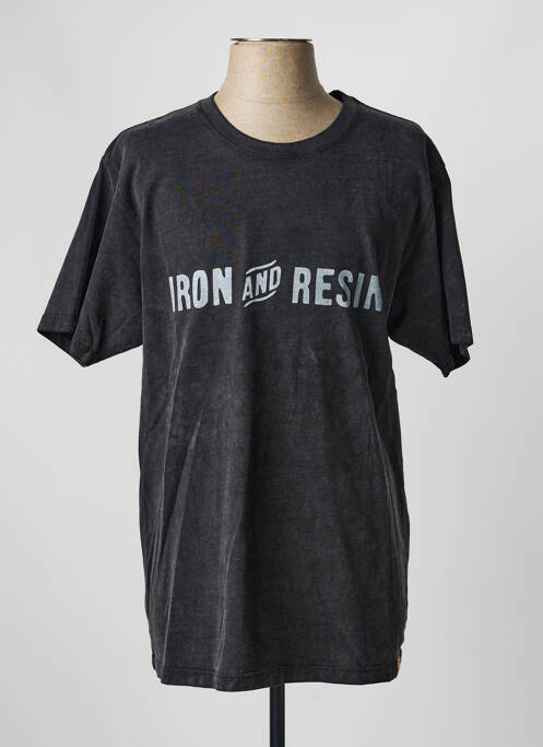 T-shirt stretch manches courtes noir IRON AND RESIN homme