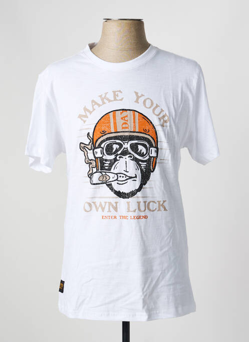 T-shirt stretch manches courtes blanc DAYTONA homme