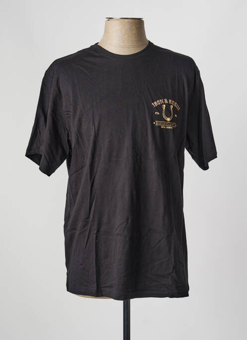T-shirt stretch manches courtes noir IRON AND RESIN homme