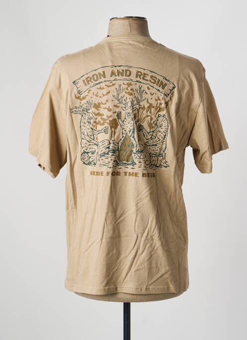 T-shirt stretch manches courtes marron IRON AND RESIN homme