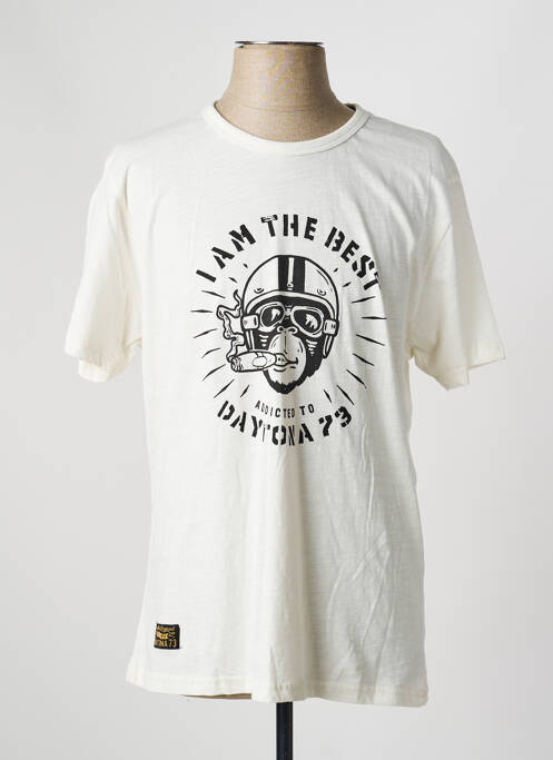 T-shirt stretch manches courtes blanc DAYTONA homme