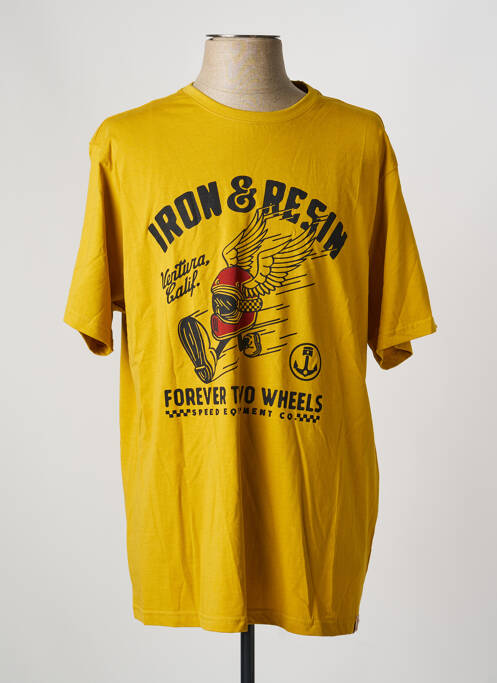 T-shirt stretch manches courtes jaune IRON AND RESIN homme