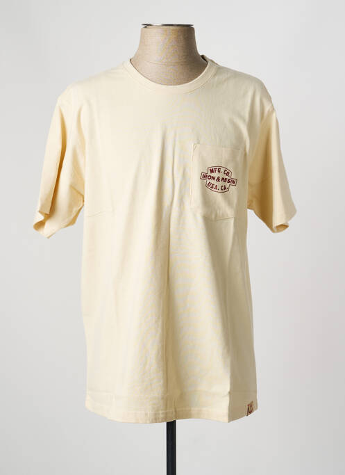 T-shirt stretch manches courtes beige IRON AND RESIN homme