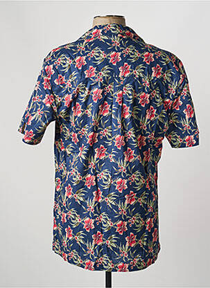 Chemise manches courtes col tailleur bleu DAYTONA homme