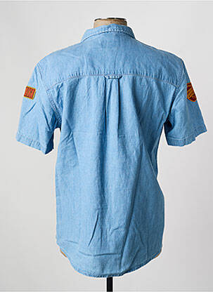 Chemise manches courtes coupe cintrée bleu DAYTONA homme