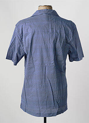 Chemise manches courtes col tailleur bleu DAYTONA homme