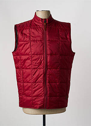 Doudoune fermeture zippée sur le devant sans capuche rouge IRON AND RESIN homme