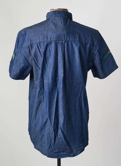 Chemise manches courtes coupe cintrée bleu DAYTONA homme