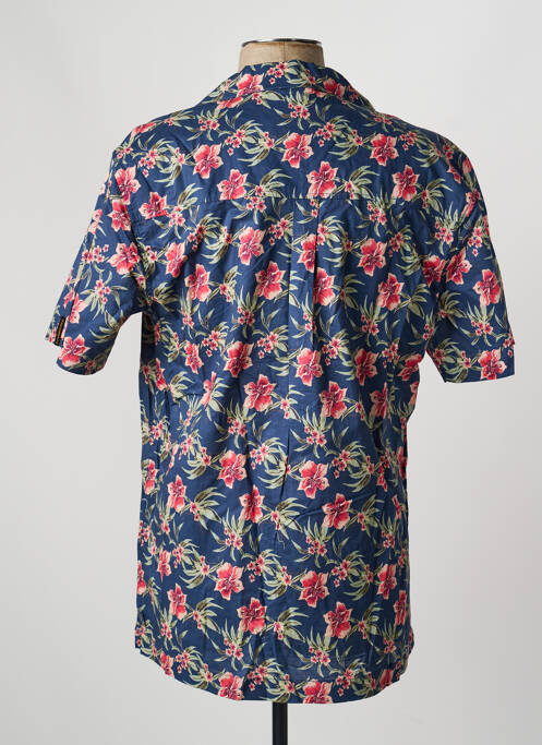 Chemise manches courtes col tailleur bleu DAYTONA homme