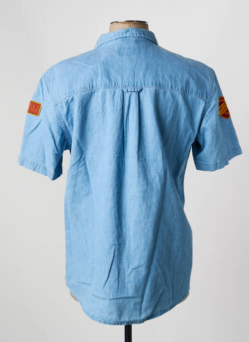 Chemise manches courtes coupe cintrée bleu DAYTONA homme