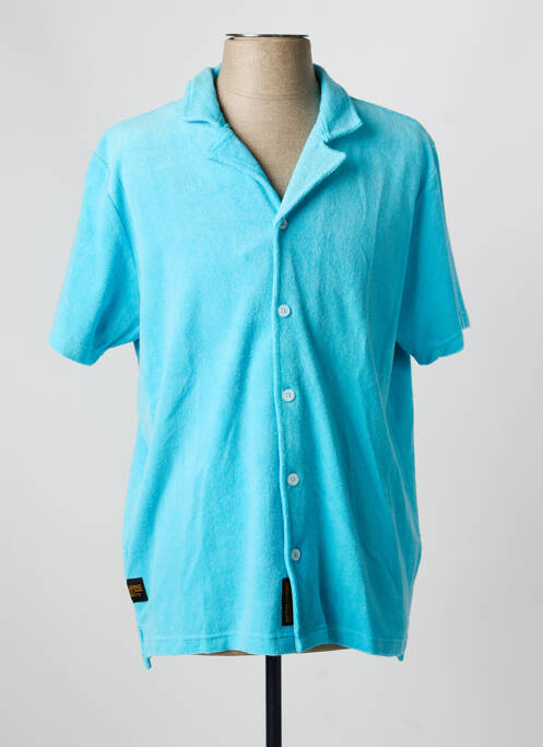 Chemise manches courtes coupe cintrée bleu DAYTONA homme