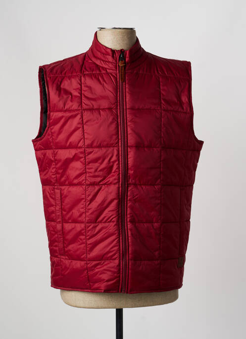 Doudoune fermeture zippée sur le devant sans capuche rouge IRON AND RESIN homme