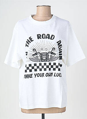 T-shirt coupe droite manches courtes blanc ROSE GARDEN femme