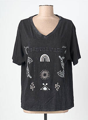 T-shirt coupe droite manches courtes gris ROSE GARDEN femme