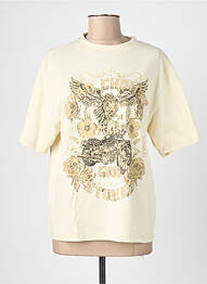 T-shirt coupe droite manches courtes beige ROSE GARDEN femme