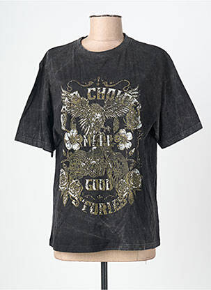 T-shirt coupe droite manches courtes gris ROSE GARDEN femme