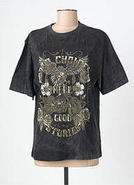 T-shirt coupe droite manches courtes gris ROSE GARDEN femme