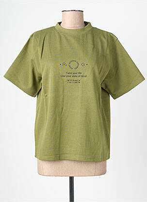 T-shirt coupe droite manches courtes vert ROSE GARDEN femme