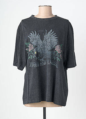 T-shirt imprimé fantaisie manches courtes gris ROSE GARDEN femme