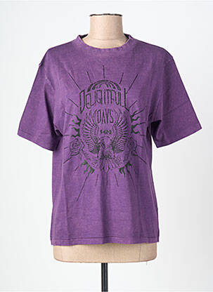 T-shirt imprimé fantaisie manches courtes violet ROSE GARDEN femme