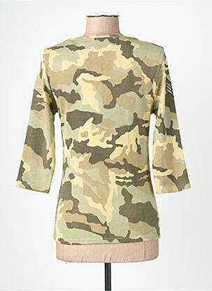 T-shirt manches 3/4 manches 3/4 vert ROSE GARDEN femme