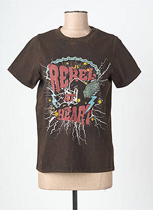 T-shirt manches longues manches longues marron ROSE GARDEN femme