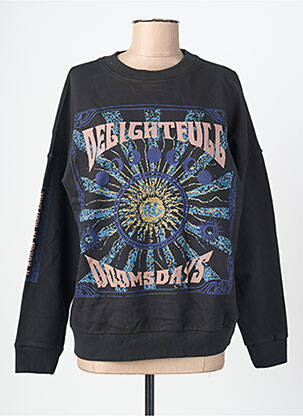 Sweat-shirt stretch manches longues noir ROSE GARDEN femme