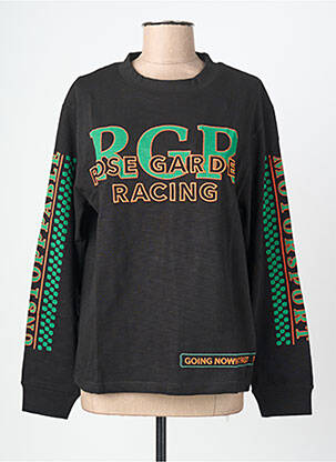 Sweat-shirt stretch manches longues noir ROSE GARDEN femme