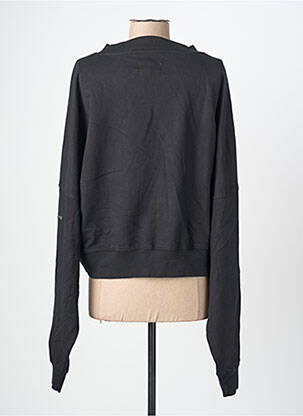 Sweat-shirt broderie manches longues noir ROSE GARDEN femme