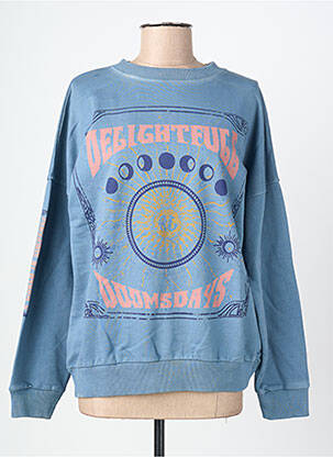 Sweat-shirt stretch manches longues bleu ROSE GARDEN femme