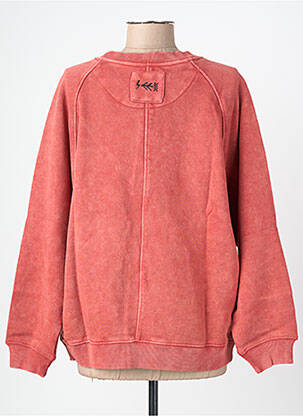 Sweat-shirt broderie manches longues rouge ROSE GARDEN femme
