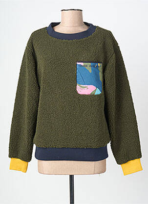 Sweat-shirt stretch manches longues vert ROSE GARDEN femme