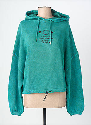 Sweat-shirt à capuche broderie manches longues vert ROSE GARDEN femme